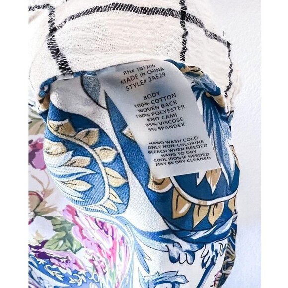 Soft Surroundings Windowpane Plaid/ Floral‎ Tunic Shirt Top Blouse Duster Small - Picture 12 of 12